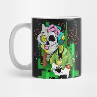 Dope half skulls half Slluks character design Mug